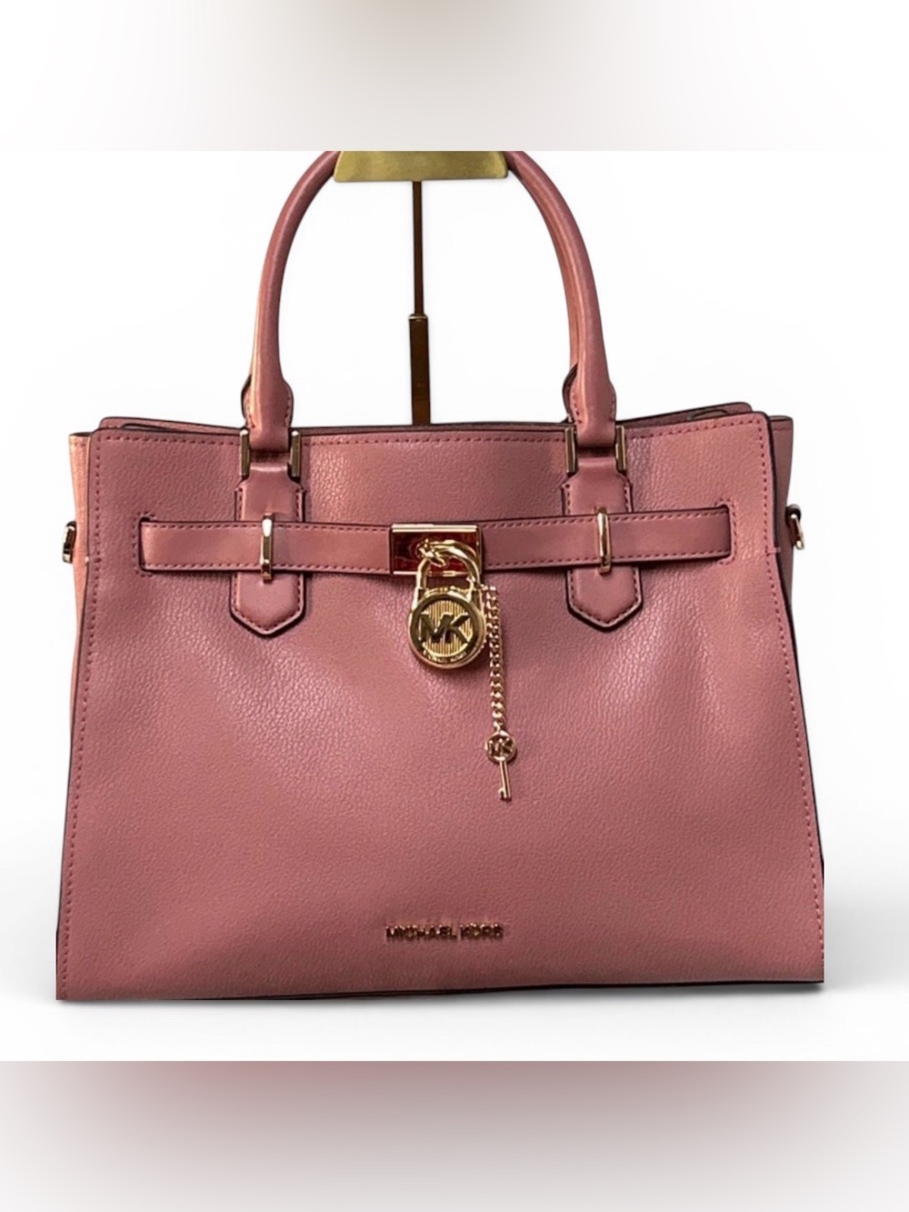 Michael Kors Hamilton  Pink Leather Satchel with Gold Hardware NWOT